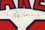 1979-84 Rod Carew California Angels Dual Signed Home Salesman Sample Jersey (MEARS LOA/JSA)