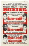 1974 Joe Frazier Jerry Quarry 16" x 20" Closed Circuit Fight Poster 