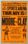 1962 Cassius Clay Archie Moore 14" x 22" On-Site Los Angeles Sports Arena Championship Fight Poster 