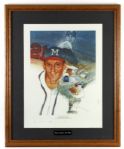 1984 Warren Spahn Milwaukee Braves Framed 26" x 32" 363 Wins Print