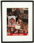1989 Michael Jordan Chicago Bulls Signed Hoops Card Framed 11 1/2" x 14" Display (JSA)