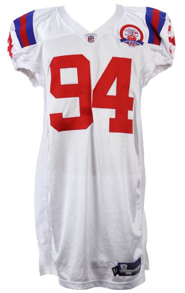 2009 (October 11) Ty Warren New England Patriots Game Worn Road Jersey w/ AFC 50th Anniversary Patch (PSA/DNA)