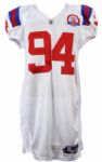 2009 (October 11) Ty Warren New England Patriots Game Worn Road Jersey w/ AFC 50th Anniversary Patch (PSA/DNA)
