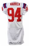 2009 (October 11) Ty Warren New England Patriots Game Worn Road Jersey w/ AFC 50th Anniversary Patch (PSA/DNA)