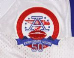 2009 (October 11) Ty Warren New England Patriots Game Worn Road Jersey w/ AFC 50th Anniversary Patch (PSA/DNA)