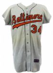 1967 Larry Haney Baltimore Orioles Game Worn Home Jersey (MEARS LOA) Name Restored