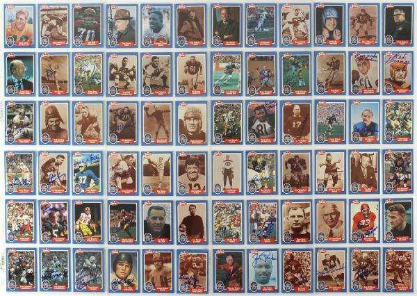 1988 Swell 25th Anniversary Hall of Fame Complete Football Card Set (144) w/95 Autographed Cards Johnny Unitas Red Grange Pete Rozelle Paul Brown Don Hutson and Many More (JSA)