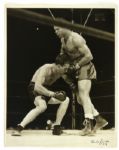 1946 Joe Louis Billy Conn 11" x 14" B/W Championship Fight Photo Morris Gordon Photography