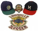 1960s-90s Baseball Memorabilia Lot w/ Jeff Cirillo Game Woen Cap Milwaukee Braves Cap and More (Lot of 4)