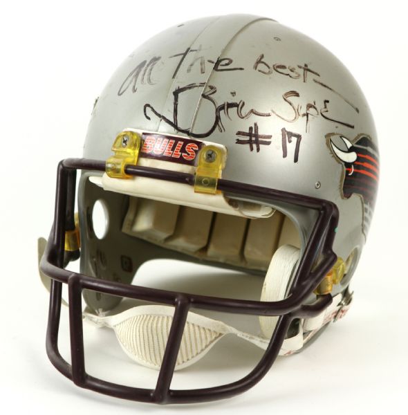 1985 Brian Sipe Jacksonville Bulls Signed USFL Game Worn Helmet (MEARS LOA/JSA)