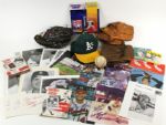 Massive Baseball Memorabilia Lot w/ Photos, Baseballs, Magazines - Lot of 64 w/ over 500 Baseball Cards
