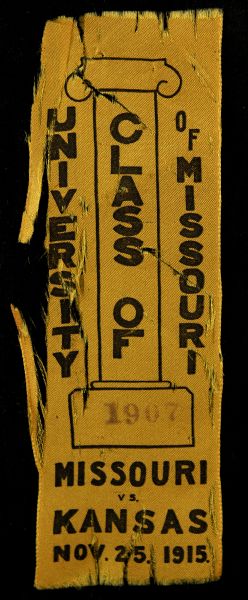 1915 Missouri vs. Kansas 2" x 6" Football Ribbon