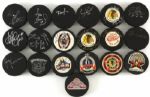1970s-90s Signed Commemorative Puck Collection - Lot of 19 (JSA)