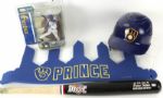 2007-08 Prince Fielder Milwaukee Brewers Collection - Lot of 4 w/ Game Used Bat & Game Worn Batting Helmet (MLB Hologram)
