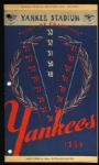 1954 (August 12) New York Yankees Philadelphia Athletics Scored Program w/ Mantle Game Winning Home Run 