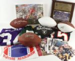 1980s-90s Football Memorabilia Collection w/ Signed Dan Marino Johnny Unitas Joe Montana Ray Nitschke Signed Items Lot of 25