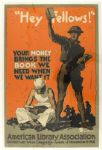 1918 WW1 "Hey Fellows" American Library Association 20" x 30" Poster 