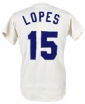 1980 Davey Lopes Los Angeles Dodgers Signed Home Jersey (MEARS LOA/JSA) 