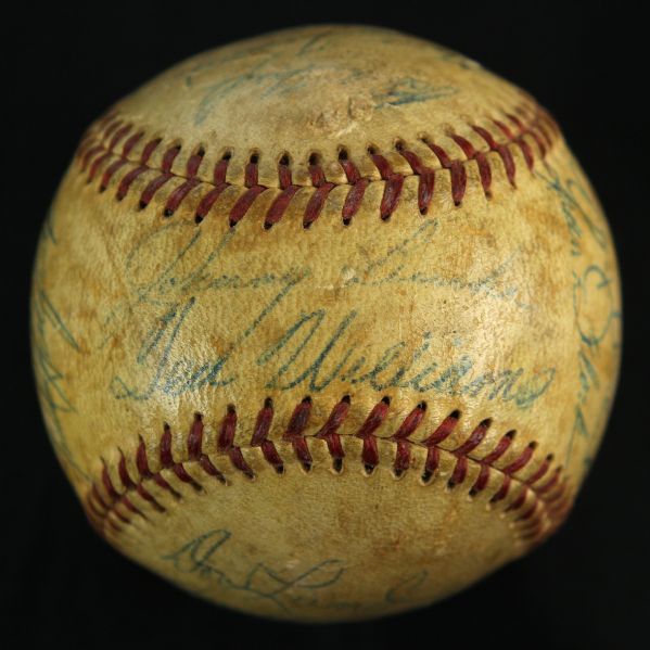 1953 Detroit Tigers Boston Red Sox Signed OAL Harridge Baseball w/ 20 Signatures Ted Williams George Kell (PSA/DNA Full Letter)