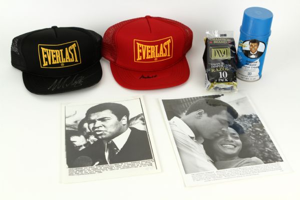1970s-80s Muhammad Ali Mike Tyson World Heavyweight Champion Memorabilia Collection - Lot of 6 w/ Signed Caps & More (JSA)