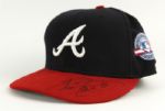 2004 Eli Marrero Atlanta Braves Signed Game Worn Opening Day Cap (MEARS LOA/MLB Hologram/JSA)
