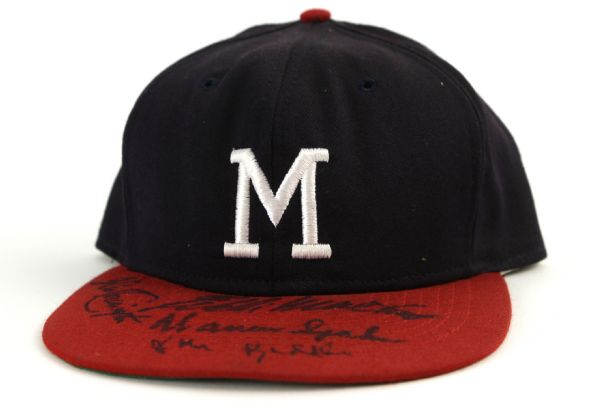 1950s Milwaukee Braves Multi Signed Roman Pro Cap w/ 26 Signatures Including Eddie Mathews, Warren Spahn & More (JSA)