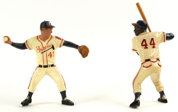 1960-63 Hank Aaron Eddie Mathews Milwaukee Braves Original Hartland Statues - Lot of 2 