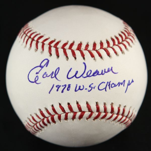 1970-2013 Earl Weaver Manager of the Baltimore Orioles Signed OML Bud Selig Baseball