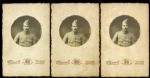 1914-1918 WW1 French Soldier Cabinet Card Photo Three of the Same Soldier