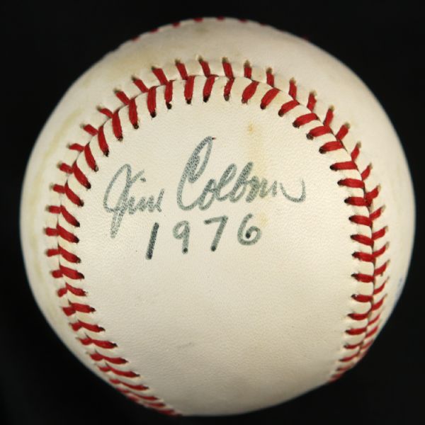 1976 Jim Colborn Milwaukee Brewers 20 Game Winner Signed Rawlings OAL  Lee MacPhail Baseball (JSA)