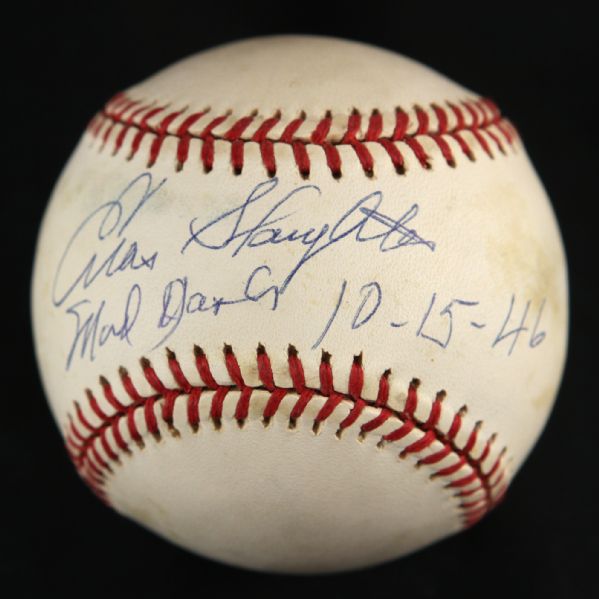 1946 Enos Slaughter St Louis Cardinals Signed OAL (Brown) 10-15-46 Baseball (JSA)