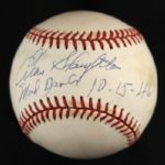 1946 Enos Slaughter St Louis Cardinals Signed OAL (Brown) 10-15-46 Baseball (JSA)