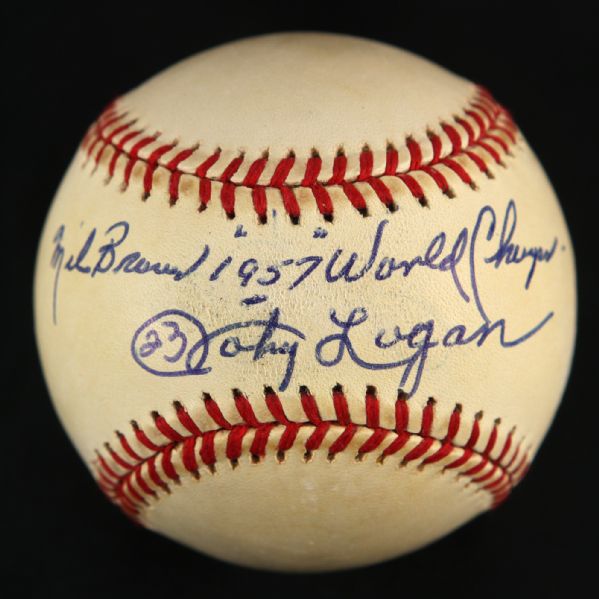 1957 Johnny Logan Milwaukee Braves Single-Signed OML (Selig) Baseball (JSA)