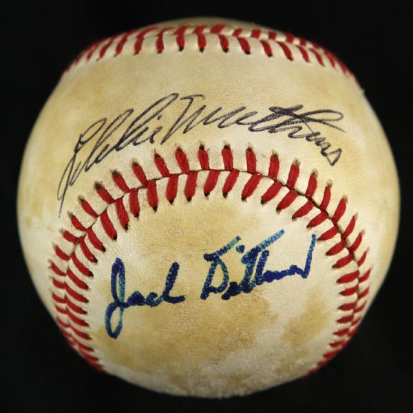 1974-83 Jack Dittmer & Eddie Mathews Braves Multi-Signed OAL (MacPhail) Baseball (JSA)