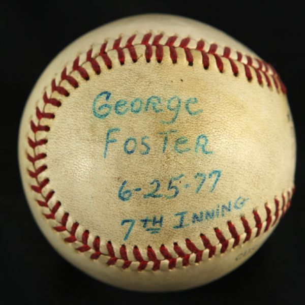 1977 George Foster Cincinnati Reds Game Used ONL (Feeney) Baseball (MEARS LOA)