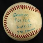1977 George Foster Cincinnati Reds Game Used ONL (Feeney) Baseball (MEARS LOA)