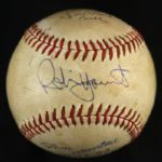 1982 World Series Robin Yount, Jim Ganter & Paul Molitor Milwaukee Brewers Multi-Signed Game Used OWS (Kahn) Baseball (JSA/MEARS LOA) 