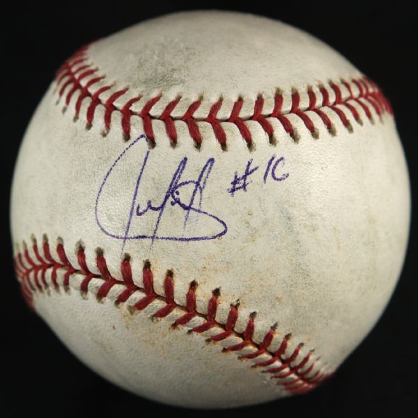2005 Juan Gonzalez Cleveland Indians Single-Signed Game Used OML (Selig) Baseball (JSA)