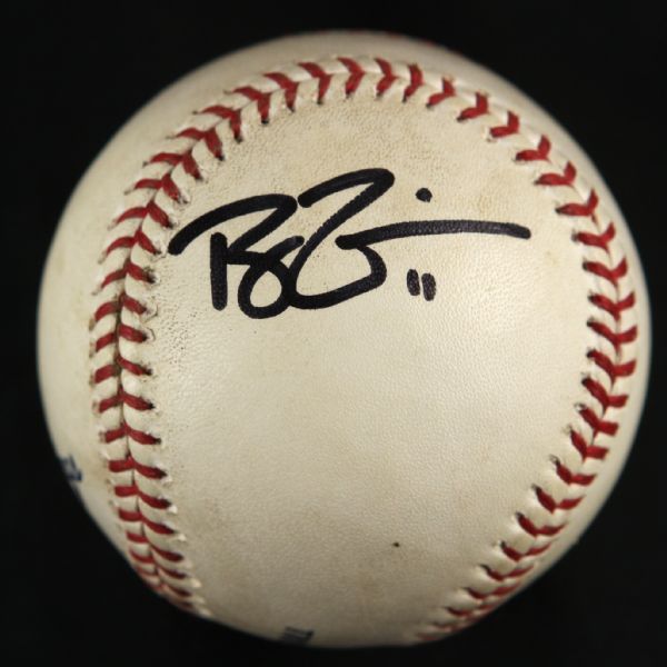 2008 Ryan Zimmerman Wasington Nationals Single-Signed Game Used OML (Selig) Baseball