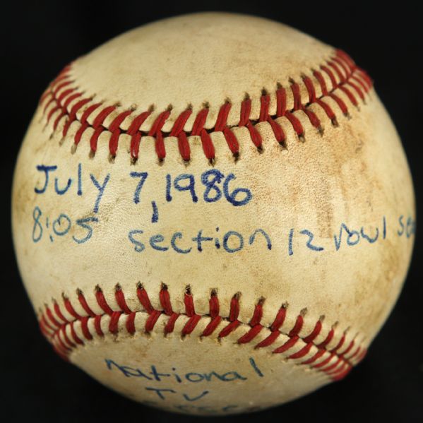 1986 Roger Clemens New York Yankees Game Used OAL (Brown) Baseball (JSA) 