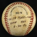 1986 (August 30th) Keith Moreland Home Run Game Used ONL (Feeney) Baseball