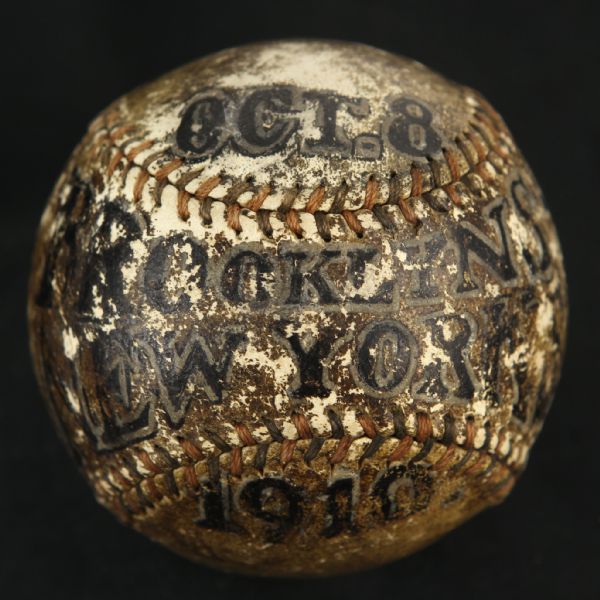 1910 (October 8th) Brooklyn vs. New York Trophy (Mathewson) Baseball