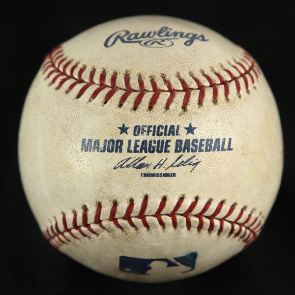 2005 Curtis Granderson Detroit Tigers 3rd out tossed into stands game used OML (Selig) Baseball 