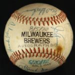 1972 Milwaukee Brewers Team Signed Baseball w/ 22 Signatures (JSA)