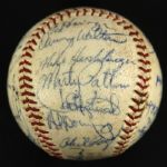 1970 Milwaukee Braves Team Signed OAL (Cronin) Baseball w/ 28 Signatures (JSA)