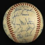 1970 Milwaukee Braves Team Signed OAL (Cronin) Baseball w/ 28 Signatures (JSA)