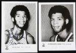 1969-70 Lew Alcindor Kareem Abdul Jabbar Milwaukee Bucks Signed 5x7 B&W Team Issue Photo - Lot of 2 (JSA)