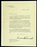 1939 (October 31) Franklin Roosevelt TLS Autographed White House Stationary (JSA)