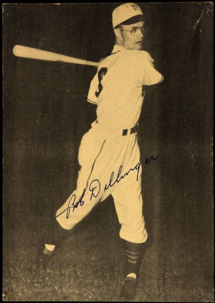 1950 Bob Dillinger 5x7 Autographed Postcard (JSA)