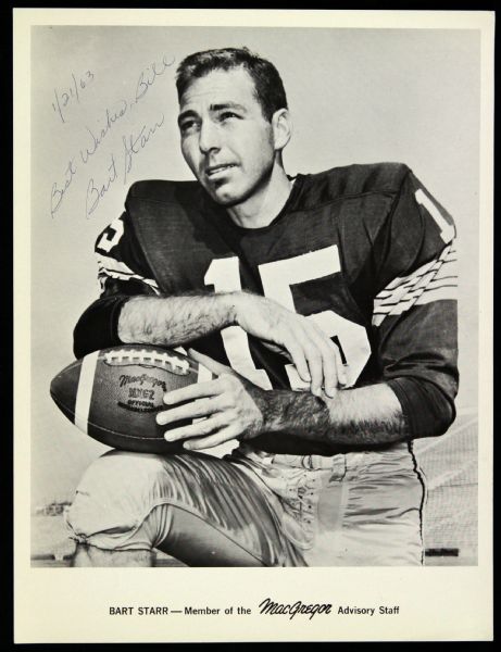 1963 Bart Starr Green Bay Packers (8"x10.5") Autograph (JSA)